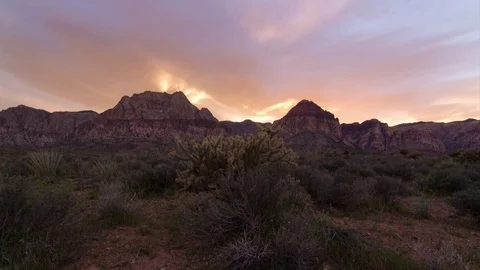 Timelapse Desert Sunset Stock Footage
