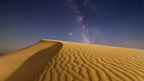 Timelapse of desert under the night starry sky Vídeo Stock 149671405