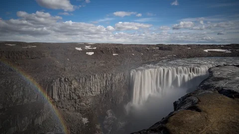 Timelapse of Dettifoss waterfall Stock Footage 91365954
