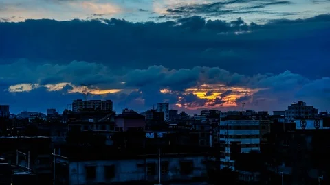 Timelapse Dhaka sunset Video stock 89659258
