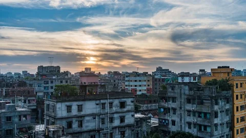Timelapse Dhaka sunset Video stock 89659264