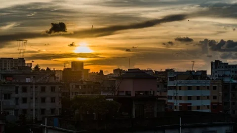 Timelapse Dhaka sunset Video stock 89659293