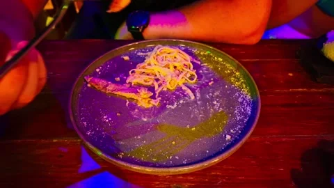 Timelapse Dinner Scene With Pasta And Chicken Plate During Evening Date Stock Footage 334618931