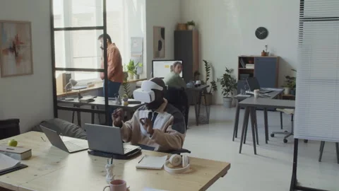 Timelapse of Diverse AI Developers Working in Innovative IT Startup Office Stock Footage 293171870