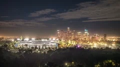 twilight night outside of dodger stadium, Stock Video