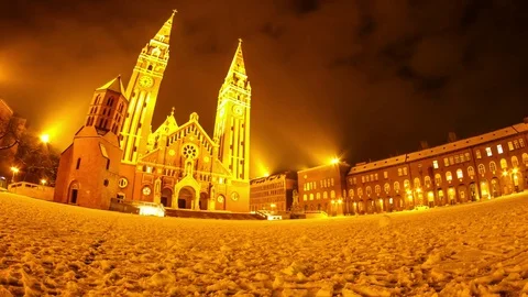 Timelapse of the Dome of Szeged Stock Footage 75820369
