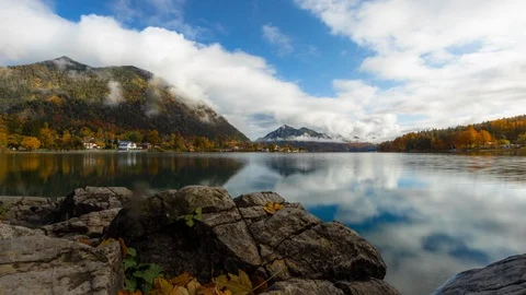 Timelapse down at Lake Walchensee in Germany Stock Footage 127223725