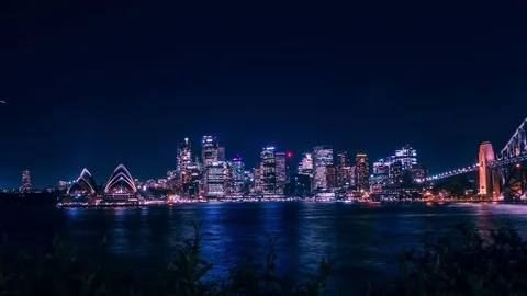 Timelapse of Down Town Sydney at Night, Australia 動画素材 84038389