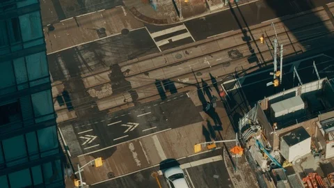 Timelapse Downshot Telephoto Intersection Stock Footage 101393208