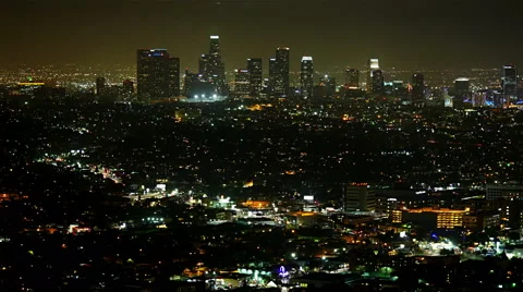 Timelapse of Downtown LA at night 2015 Stock Footage 51685357