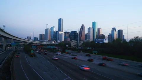 Timelapse downtown rush hour at blue hour -EDIT Stock Footage 87140656
