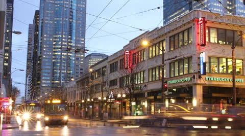 Timelapse Downtown Seattle 2 Stock Footage 23425589