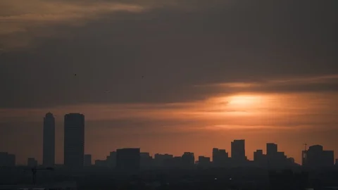 Timelapse downtown sunset Stock Footage 86848268