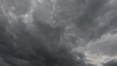Timelapse of dramatic black clouds during the day Video stock 306668073