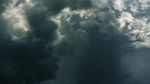 Timelapse of dramatic clouds on dark stormy sky. Heaven background. Epic Video stock 199600658