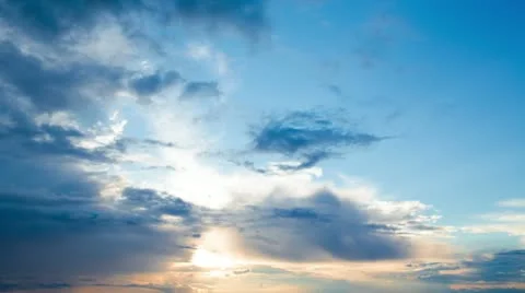 Timelapse with dramatic clouds during sunset Stock Footage 11887237