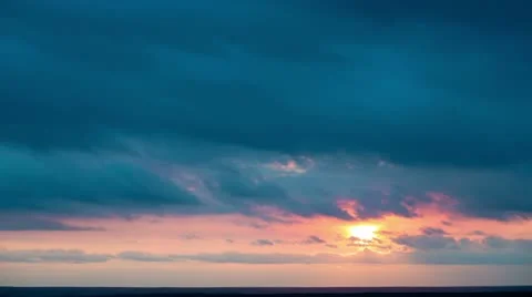 Timelapse with dramatic clouds during sunset Stock Footage 11887275