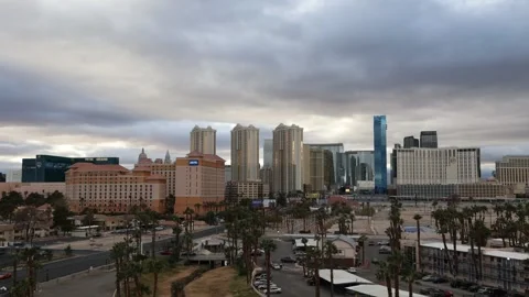 Timelapse of dramatic clouds moving over the strip in Las Vegas Stock Footage 167771532