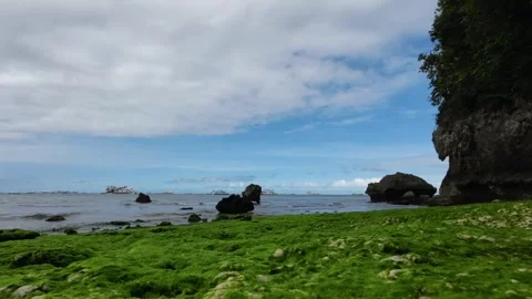 Timelapse Dramatic Clouds Over Boracay Beach Philippines With Moss Covered Stock Footage 333671241