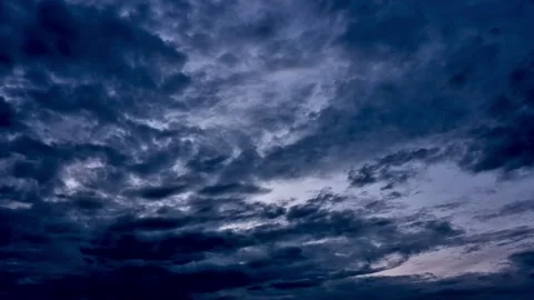 Timelapse of Dramatic Cloudy Evening Sky Stock Footage 316163042