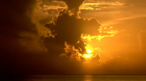 Timelapse Dramatic Golden Sunset Stock Footage 22159777