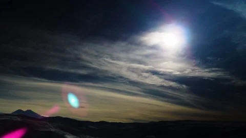 Timelapse, dramatic light, sun and clouds, mountain Stock Footage 101698305