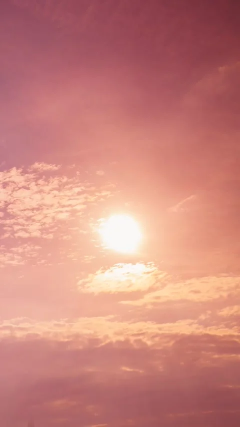 Timelapse Dramatic Magenta Orange Sky With Clouds. Unusual Sky Background Time Stock Footage 333486266