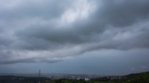 Timelapse - Dramatic rainy clouds 4K60 Stock Footage 271079262