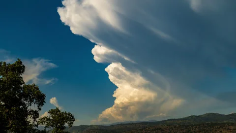 Timelapse of dramatic storm cloud over California's Sierra Nevada Foothills. Stock Footage 278198184