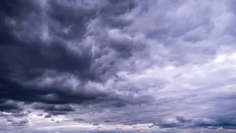 Timelapse of Dramatic Storm Clouds Moving in the Sky, Cloud Space Stock Footage 209154445
