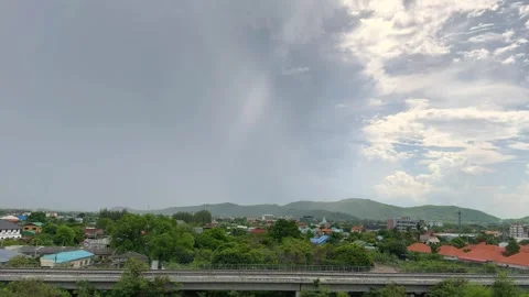 Timelapse of Dramatic Storm Clouds Moving Over Mountain in Hua Hin Thailand Stock Footage 336105427