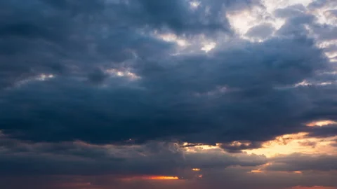 Timelapse of a dramatic sunset with clouds Stock Footage 277495457