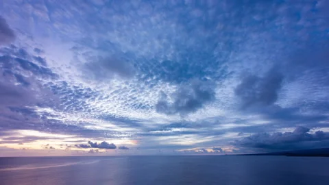 Timelapse - Dramatic sunset clouds over the Pacific ocean Stock Footage 234834750