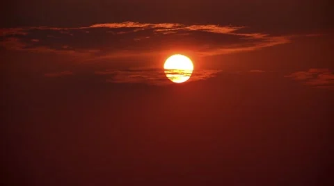 Timelapse Dramatic Sunset with Clouds on Sky, Setting Dusk View, Time Lapse Stock Footage 62965210