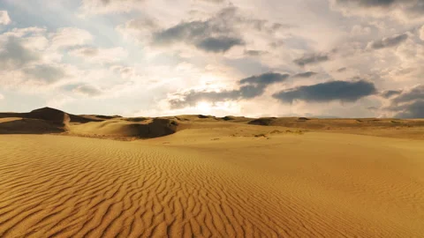 Timelapse of dramatic sunset over the sand dunes in the desert. Namib desert. Stock Footage 267951271