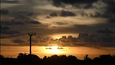 Timelapse dramatic Sunset Silhouette in Bali Stock Footage 326227045