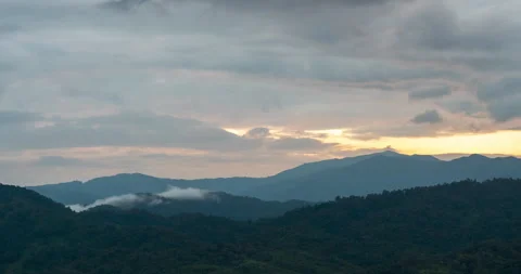 Timelapse dramatic Sunset sky beautiful landscape dusk golden time vibrant sky Stock Footage 275882637