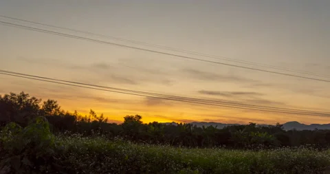 Timelapse dramatic Sunset sky range beautiful landscape dusk golden time vibrant Stock Footage 155084664