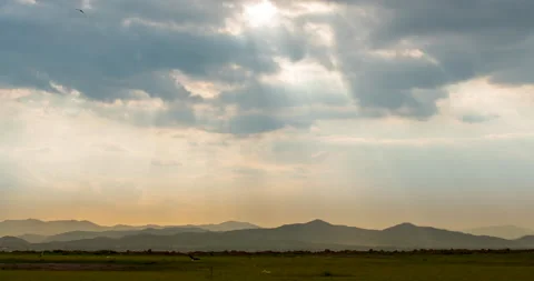 Timelapse dramatic Sunset sky range beautiful landscape dusk golden time vibrant Stock Footage 155084935