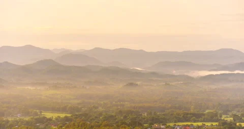 Timelapse dramatic Sunset sky range beautiful landscape dusk golden time vibrant Video stock 205803536