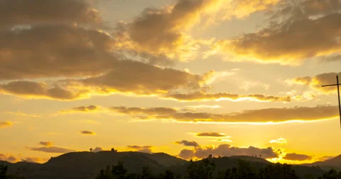 Timelapse dramatic Sunset sky range beautiful landscape dusk golden time Stock-Footage 262292246