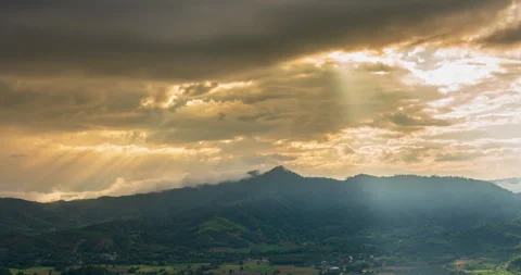 Timelapse dramatic Sunset sky range beautiful landscape dusk golden time Stock Footage 275879577