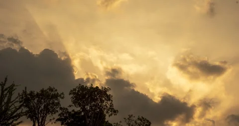 Timelapse dramatic Sunset sky range beautiful landscape dusk golden Stock Footage 276680506