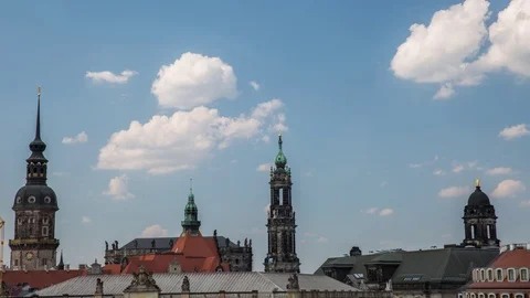 Timelapse of Dresden City Architecture with Clouds  Video stock 123312403