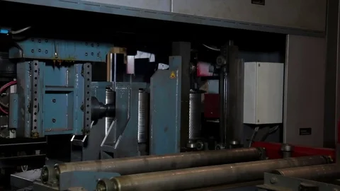 Timelapse Drilling Machine processes the metal Stock Footage 83635345