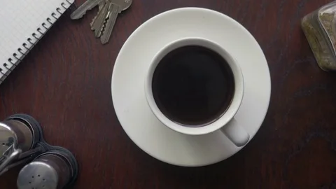 Timelapse of drinking coffee in the morning Stock Footage 75545886