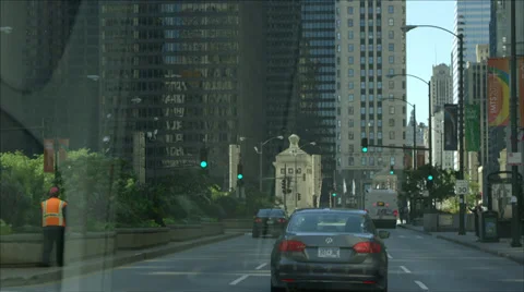 Timelapse of drive down N Columbus, Chicago Video stock 35974883