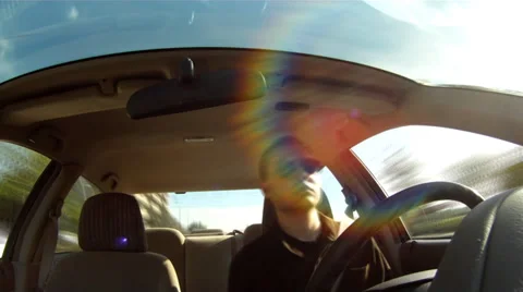 Timelapse Driver Driving Sunny Day Stock Footage 27309587