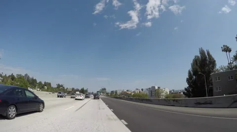 Timelapse Driving on 101 Freeway to Vine Street to Santa Monica Blvd Stock Footage 64951992