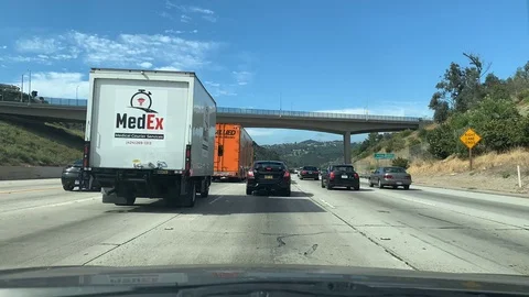 Timelapse driving on 405 freeway Stock Footage 113646700